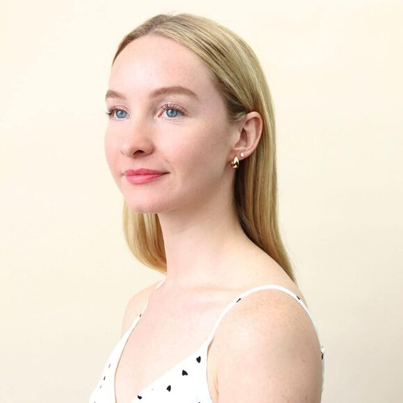 Sterling Silver CZ Dome Hoop Earrings Women Small Gold Flashed Huggie Jewelry - Picture 8 of 9